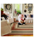 Homespice Decor Jute Braided Rug Red & Black Chester 10in. x 10in. Rect. Rug