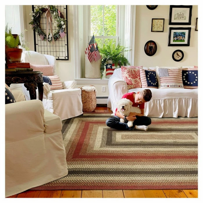 Homespice Decor Jute Braided Chester Red 519719 22 in. X 72 in. Rect Rug