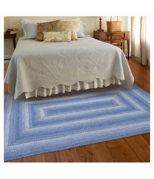 Homespice Decor Jute Braided Rug Denim Blue Denim 2ft. x 6ft. Rect. Rug
