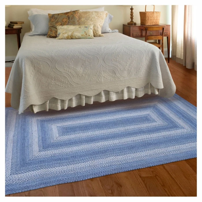 Homespice Decor Jute Braided Denim Blue 514684 5 ft. X 8 ft. Rect Rug