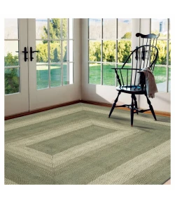 Homespice Decor Jute Braided Rug Green & Tan Grassland 10in. x 10in. Rect. Rug