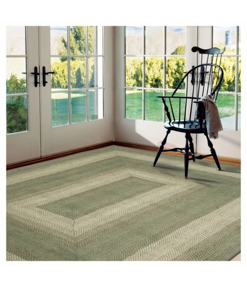 Homespice Decor Jute Braided Rug Green & Tan Grassland 10in. x 10in. Rect. Rug