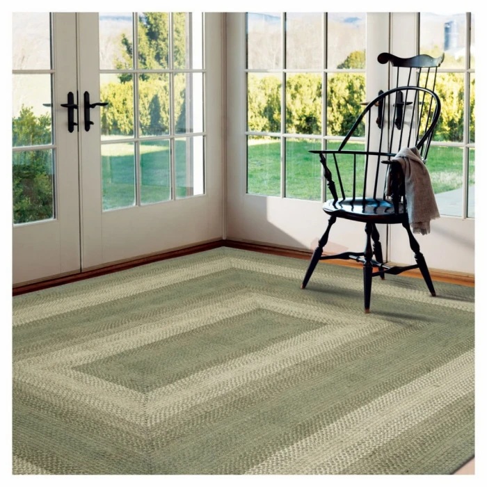 Homespice Decor Jute Braided Rug Green & Tan Grassland 2ft. x 3ft. Rect. Rug