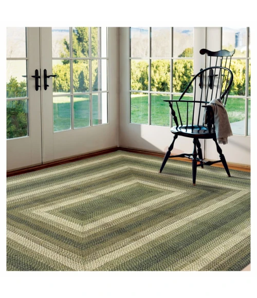 Homespice Decor Jute Braided Rug Green & Brown Pinecone 2ft. x 3ft. Rect. Rug
