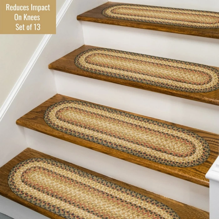Homespice Decor Jute Braided Accessories Russett Beige 240125PS 8 in. X 28 in. Set of 13 Oval Rug