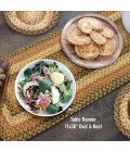 Homespice Decor Jute Braided Accessories Russett Beige 571045 11 in. X 36 in. Oval Rug