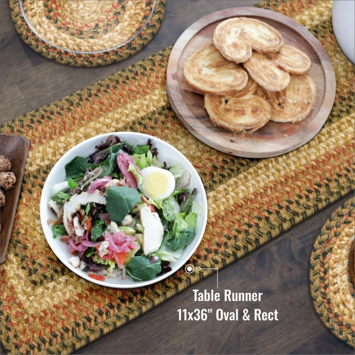 Homespice Decor Jute Braided Accessories Russett Beige 571045 11 in. X 36 in. Oval Rug