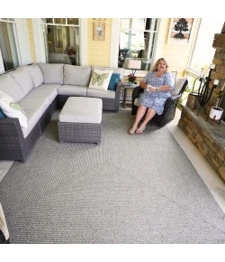 Homespice Decor Ultra Durable Braided Rug Grey & Slight Brown Slate 10in. x 10in. Rect. Rug