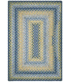 Homespice Decor Cotton Braided Rug Blue Sunflowers 10in. x 10in. Rect. Rug