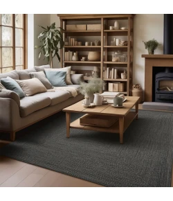 Homespice Decor Ultra Durable Braided Rug Black & Charcoal Black 10in. x 10in. Rect. Rug