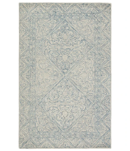 Jaipur Living Carmen Handmade Trellis Blue/ Light Gray Area Rug (6'X9')