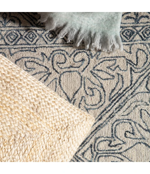 Jaipur Living Carmen Handmade Trellis Blue/ Light Gray Area Rug (6'X9')