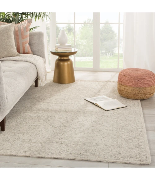 Jaipur Living Lena Handmade Medallion Light Gray/ Cream Area Rug (9'X12')