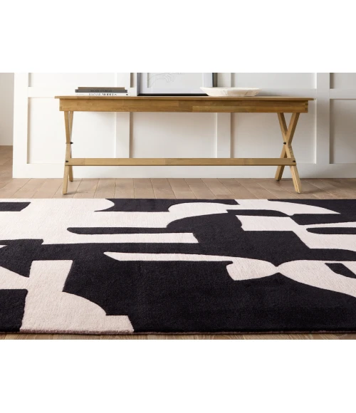 Jaipur Living Noverre Handmade Abstract Black/ Cream Area Rug 8'X10'