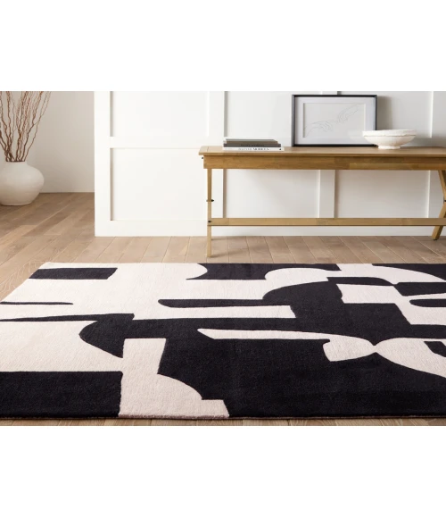 Jaipur Living Noverre Handmade Abstract Black/ Cream Area Rug 8'X10'