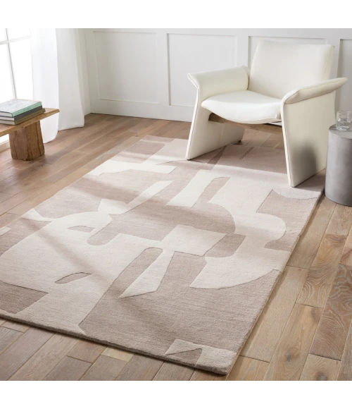 Jaipur Living Noverre Handmade Abstract Taupe/ Cream Area Rug 8'X10'