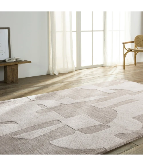 Jaipur Living Noverre Handmade Abstract Taupe/ Cream Area Rug 8'X10'