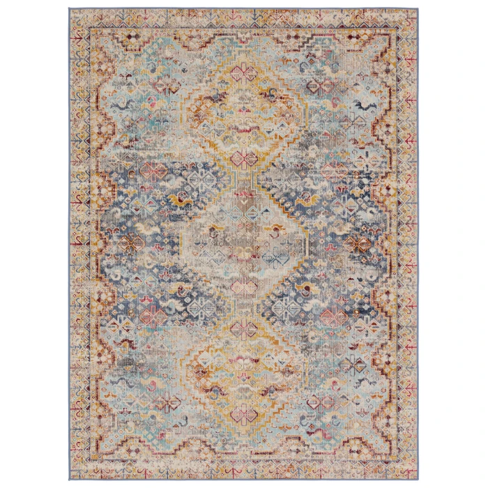 Vibe by Jaipur Living Esquire Indoor/Outdoor Medallion Blue/ Mulitcolor Area Rug 5'X8'