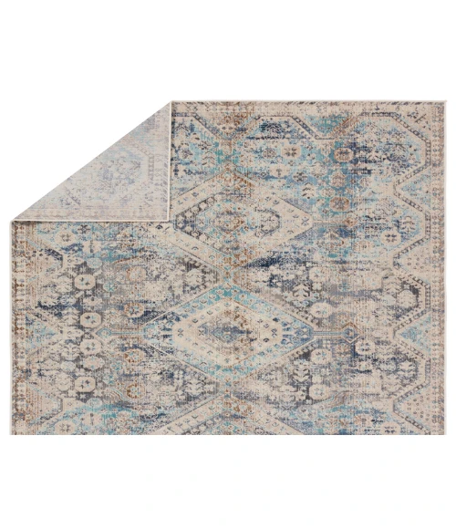 Vibe by Jaipur Living Marquess Indoor/Outdoor Medallion Blue/ Gray Runner Rug 3'X8'