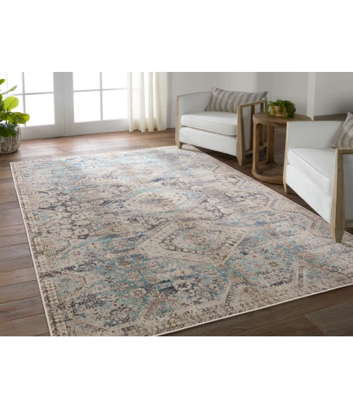 Vibe by Jaipur Living Marquess Indoor/Outdoor Medallion Blue/ Gray Runner Rug 3'X8'