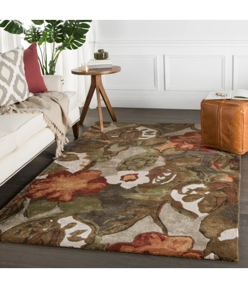 Jaipur Living Petal Pusher Handmade Floral Light Gray/ Multicolor Round Area Rug (6'X6')