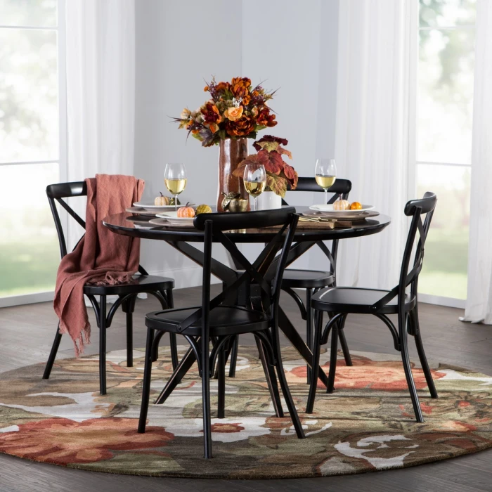 Jaipur Living Petal Pusher Handmade Floral Light Gray/ Multicolor Round Area Rug (6'X6')
