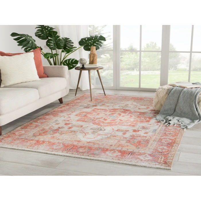 Jaipur Living Rhoda Medallion Orange/ Ivory Area Rug (10'X14')
