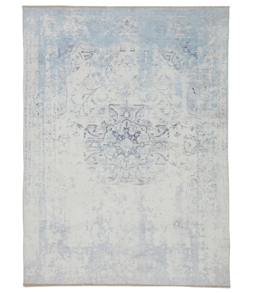 Jaipur Living Contessa Medallion Blue/ White Area Rug (7'10"X9'10")