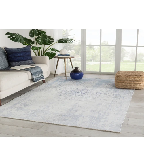 Jaipur Living Contessa Medallion Blue/ White Area Rug (7'10"X9'10")