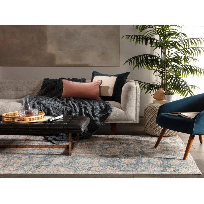 Jaipur Living Bardia Oriental Dark Teal/ Rust Area Rug (7'10"X9'10")