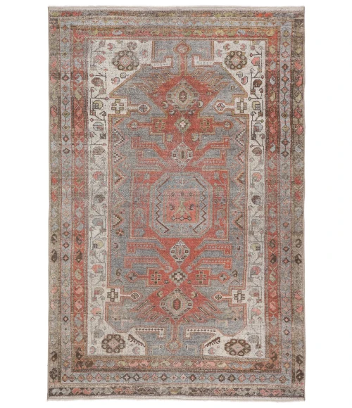 Jaipur Living Palazza Medallion Gray/ Orange Area Rug (4'X6')