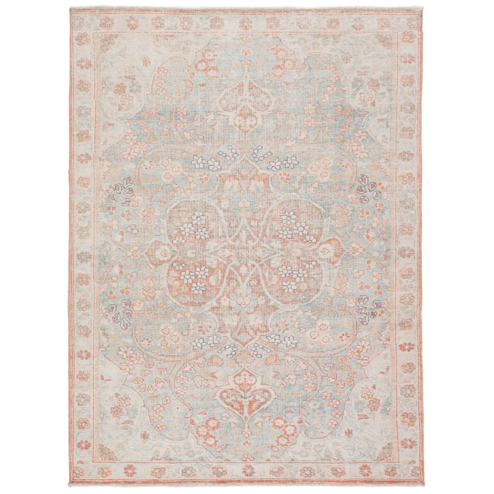 Jaipur Living Fay Medallion Orange/ Light Blue Area Rug (4'X6')