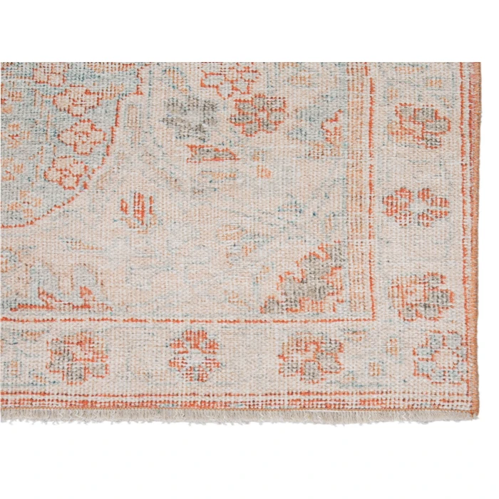 Jaipur Living Fay Medallion Orange/ Light Blue Area Rug (4'X6')