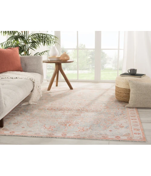 Jaipur Living Fay Medallion Orange/ Light Blue Area Rug (4'X6')