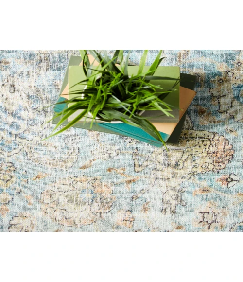 Jaipur Living Stag Oriental Teal/ Gold Runner Rug 2'6"X8'