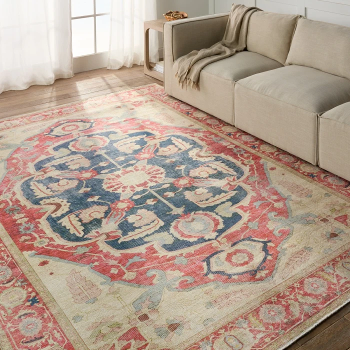 Jaipur Living Kadi Medallion Red/ Blue Area Rug 5'X8'