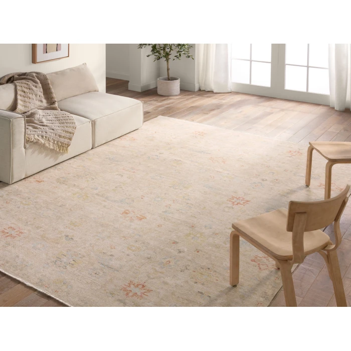 Jaipur Living Aaina Floral Cream/Blue Area Rug 6'X9'