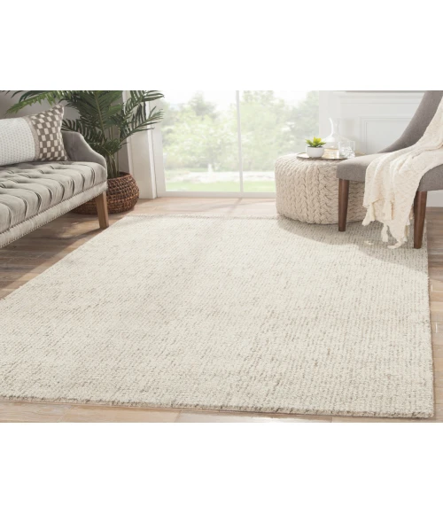 Jaipur Living Oland Handmade Solid White/ Brown Area Rug (5'X8')