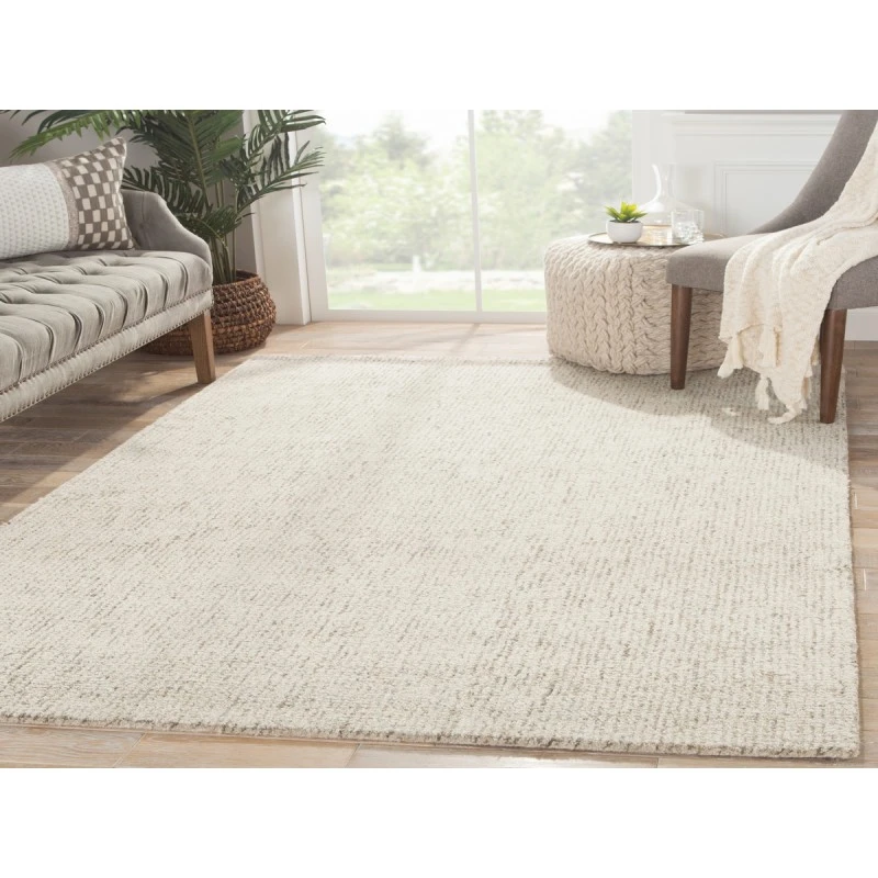 Jaipur Living Oland Handmade Solid White/ Brown Area Rug (8'X10')