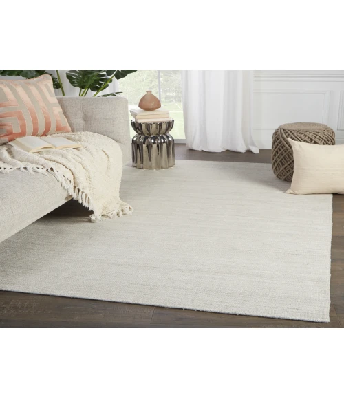 Jaipur Living Danan Handmade Indoor/ Outdoor Solid Ivory/ Light Gray Area Rug 10'X14'
