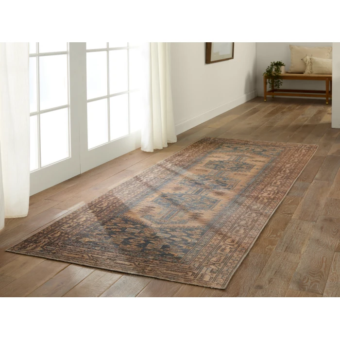 Jaipur Living Reeves Medallion Brown/ Blue Runner Rug 3'X10'