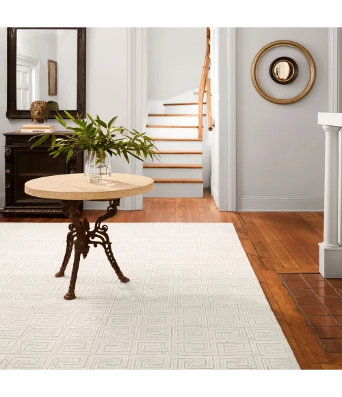 Jaipur Living Harkness Handmade Geometric White/ Gray Area Rug 6'X9'