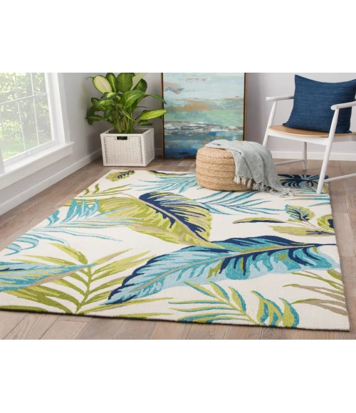 Jaipur Living Fraise Indoor/ Outdoor Floral Blue/ Green Runner Rug 2'6"X8'