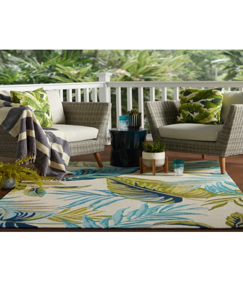 Jaipur Living Fraise Indoor/ Outdoor Floral Blue/ Green Runner Rug 2'6"X8'