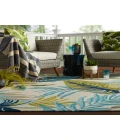 Jaipur Living Fraise Indoor/ Outdoor Floral Blue/ Green Runner Rug 2'6"X8'