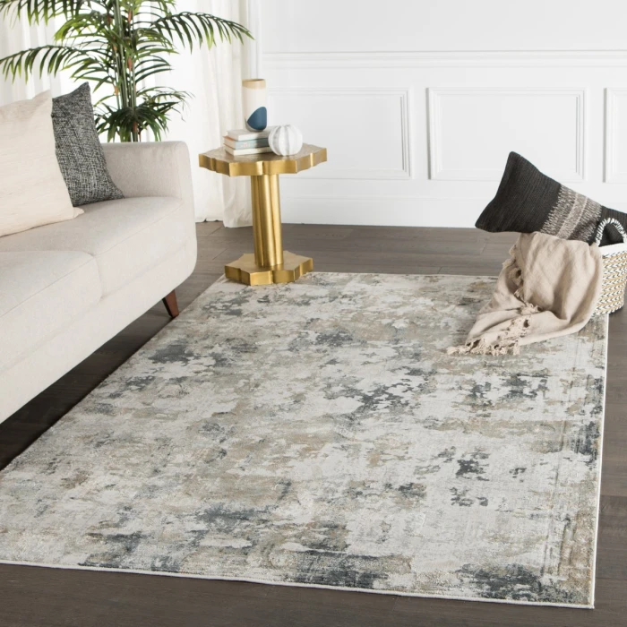 Jaipur Living Lynne Abstract White/ Gray Round Area Rug (8'X8')