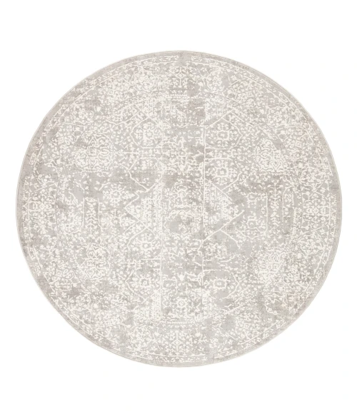Jaipur Living Lianna Abstract Gray/ White Round Area Rug (6'X6')