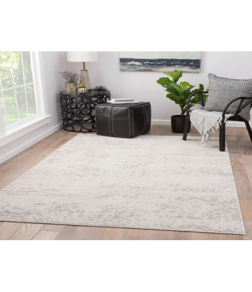 Jaipur Living Alonsa Abstract Gray/ White Round Area Rug (6'X6')