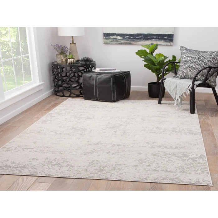 Jaipur Living Alonsa Abstract Gray/ White Round Area Rug (6'X6')