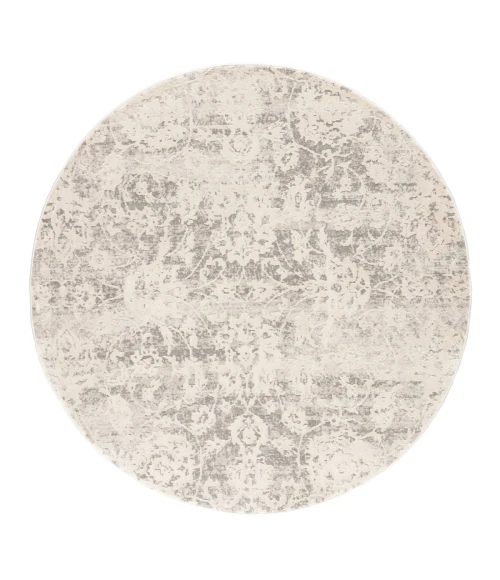 Jaipur Living Alonsa Abstract Gray/ White Round Area Rug (6'X6')